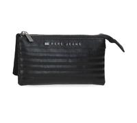 Pepe Jeans Biker Portafoglio Tre scomparti Nero 17,5x9,5x2 cm Poliestere con dettagli in pelle sintetica by Joumma Bags, Nero, Taglia unica, Portafoglio Tre Scomparti