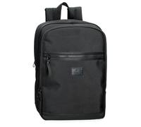 Pepe Jeans Blackmore Zaino per laptop da 15,6 pollici, nero, 28 x 40 x 14 cm, poliestere con dettagli in pelle sintetica 15,68 L by Joumma Bags, Nero, Taglia unica, Zaino per computer portatile