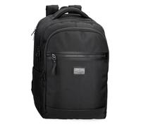 Pepe Jeans Blackmore Zaino per laptop da 15,6 pollici, nero, 31 x 44 x 15 cm, poliestere con dettagli in pelle sintetica 20,46 L by Joumma Bags, Nero, Taglia unica, Zaino per computer portatile