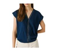 Pepe Jeans, ,Blouses & Shirts ,Donna ,Blu ,L Top in jersey con scollo a V