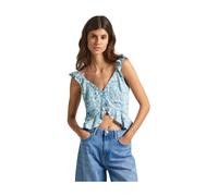 Pepe Jeans, ,Blouses & Shirts ,Donna ,Multicolore ,XS Top in Lino Floreale con Volant