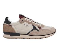 Pepe Jeans Brit Flyer M, Sneak Uomo, Marrone Pietra Scuro Beige, 39 EU