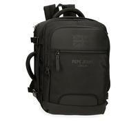 Pepe Jeans Bromley - Zaino da cabina per computer portatile, 15,6 pollici, nero, 25 x 40 x 17 cm, poliestere 17 l by Joumma Bags, Nero, Taglia unica, Zaino da cabina per laptop