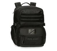Pepe Jeans Bromley Zaino Portatile Adattabile Portatile 15,6 Pollici Nero 28x40x16 cm Poliestere 20,46L by Joumma Bags, Nero, Taglia unica, Zaino portatile adattabile