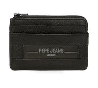 Pepe Jeans Checkbox Portafogli e Portafogli in Pelle bovina, Nero, Marrone, Blu e Grigio, Nero, Taglia unica, Portamonete