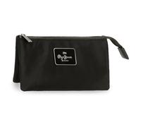 Pepe Jeans Christine Beauty case a tre scomparti nero 17,5 x 9,5 x 2 cm Poliestere con dettagli in pelle sintetica by Joumma Bags, Nero, Taglia unica, Trousse a tre scomparti