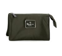 Pepe Jeans Christine Beauty case a tre scomparti verde 17,5 x 9,5 x 2 cm Poliestere con dettagli in pelle sintetica by Joumma Bags, Verde, Taglia unica, Trousse a tre scomparti