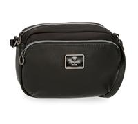 Pepe Jeans Christine Borsa a tracolla Nero 21,5 x 15 x 5 cm Poliestere con dettagli in pelle sintetica by Joumma Bags, Nero, Taglia unica, Borsa a tracolla