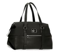 Pepe Jeans Christine Borsa da viaggio nera 40 x 25 x 20 cm Poliestere con dettagli in pelle sintetica 20 L by Joumma Bags, Nero, Taglia unica, Borsa da viaggio