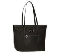 Pepe Jeans Christine Borsa Tote Nero 40X29X14 cm Poliestere con dettagli in pelle sintetica by Joumma Bags, Nero, Taglia unica, Borsa Tote