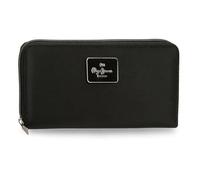 Pepe Jeans Christine Portafoglio Nero 19,5 x 10 x 2 cm Poliestere con dettagli in pelle sintetica by Joumma Bags, Nero, Taglia unica, Portafoglio