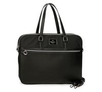 Pepe Jeans Christine - Valigetta per computer portatile, 40 x 30 x 5 cm, in poliestere con dettagli in pelle sintetica by Joumma Bags, Nero, Taglia unica, Valigetta portatile