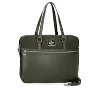 Pepe Jeans Christine - Valigetta per computer portatile, verde, 40 x 30 x 5 cm, in poliestere, con dettagli in pelle sintetica by Joumma Bags, Verde, Taglia unica, Valigetta portatile