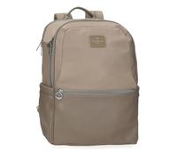 Pepe Jeans Christine Zaino per laptop da 15,6 pollici Beige 29 x 40 x 11 cm Poliestere con dettagli in pelle sintetica 15,6 L by Joumma Bags, Beige, Taglia unica, Zaino per computer portatile