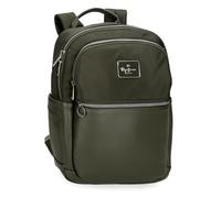 Pepe Jeans Christine Zaino per laptop fino a 12 pollici verde 25 x 36 x 10 cm Poliestere con dettagli in pelle sintetica 9L by Joumma Bags, Verde, Taglia unica, Zaino per computer portatile