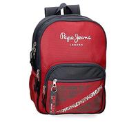 Pepe Jeans Clark Zaino Scuola Doppio Scomparto Adattabile a Trolley Rosso 30x40x13 cm Poliestere 15.6L
