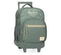 Pepe Jeans Coralie Zaino Compact 2 Ruote Verde 32x43x21 cm Poliestere 28,9L by Joumma Bags, Verde, Taglia unica, Zaino Compact 2 Ruote