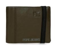 Pepe Jeans Cortland Portafoglio con nastro elastico Verde 11,5x8,5x1 cm Pelle by Joumma Bags