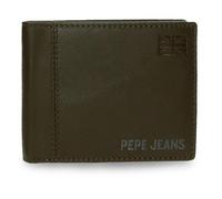 Pepe Jeans Cortland Portafoglio Orizzontale con Portafoglio Rimovibile Verde 11x8,5x1 cm Pelle by Joumma Bags