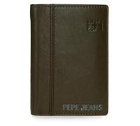 Pepe Jeans Cortland Portafoglio verticale con portamonete verde 8,5 x 11,5 x 1 cm Pelle by Joumma Bags