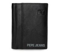 Pepe Jeans Cortland Portafoglio Verticale Nero 8,5x10,5x1 cm Pelle by Joumma Bags