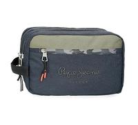 Pepe Jeans Cromwell Beauty case a due scomparti adattabile nero 26 x 16 x 12 cm Poliestere, Nero, Taglia unica, Beauty case a due scomparti adattabile