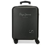 Pepe Jeans Cromwell Valigia da cabina nera 38x55x20 cm ABS rigido Chiusura laterale a combinazione 35L 2,74 kg Bagaglio a mano 4 ruote