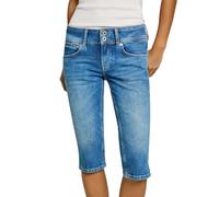 Pepe Jeans Crop LW Pantaloncini, Blu (Denim-Ic1), 28W Donna