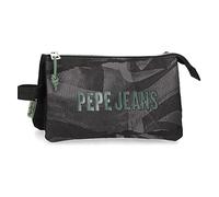 Pepe Jeans Davis Astuccio triplo nero 22 x 12 x 5 cm Poliestere