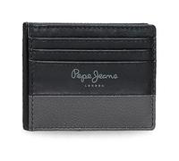 Pepe Jeans Dual Porta carte nero 9,5 x 7,5 cm pelle, Nero, Taglia unica, Porta carte