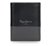 Pepe Jeans Dual Portafoglio Verticale con Portafoglio Nero 8,5x10,5x1 cm Pelle, Nero, Taglia unica, Portafoglio verticale con portafoglio