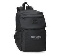 Pepe Jeans Durham Zaino Casual per Computer Portatile 13,3" Pollici Nero 25x37x12 cm Poliestere 11,1L by Joumma Bags