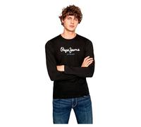 Pepe Jeans Eggo Maglietta a Maniche Lunghe Slim Fit da Uomo, Nera, M