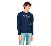 Pepe Jeans Eggo Maglietta a Maniche Lunghe Slim Fit da Uomo, Blu (Navy), M