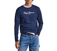 Pepe Jeans Eggo Maglietta a Maniche Lunghe Slim Fit da Uomo, Blu (Navy), S