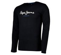 Pepe Jeans Eggo Maglietta a Maniche Lunghe Slim Fit da Uomo, Nera, M