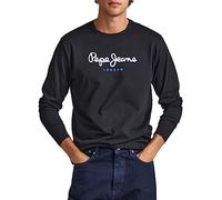 Pepe Jeans Eggo Maglietta a Maniche Lunghe Slim Fit da Uomo, Nera, XXL