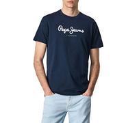 T-shirt Pepe Jeans Eggo Logo manica corta blu marino scuro bianco - M