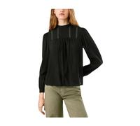 Pepe Jeans - Elegante Blusa Nera con Collo Alto - - Blouses & Shirts - Donna - Nero - L