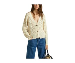 Pepe Jeans - Elegante Cardigan con chiusura a bottoni - - Knitwear - Donna - Beige - S