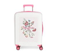 Pepe Jeans Estela Valigia da cabina blu 40 x 55 x 20 cm rigida ABS chiusura TSA integrata 38,4 L 2 kg 4 ruote doppie, Rosa (Bianco) - 7919328