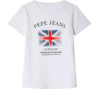 Pepe Jeans Flag Short Sleeve T-shirt Bianco 16 Years Ragazza