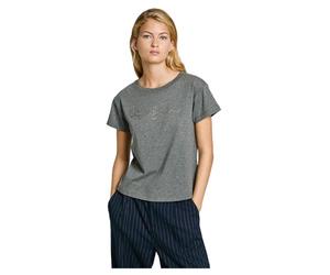 Pepe Jeans Gaia T-Shirt, Grigio (Grigio Scuro Marl), L Donna