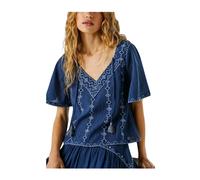 Pepe Jeans - Geometric Embroidered Blouse - - Blouses & Shirts - Donna - Blu - M