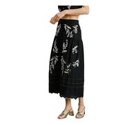 Pepe Jeans - Gonna Midi in Cotone Ricamata Floreale - - Skirts - Donna - Nero - L
