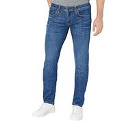 Pepe Jeans London Low Hatch Jeans da uomo Slim Fit a vita bassa, denim elasticizzato, lavaggio blu medio