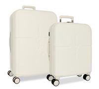 Pepe Jeans Highlight Set di valigie beige 55/70 cm Rigido 2,8 kg Chiusura TSA ABS 2,8 kg 116LExtensible Bags by Joumma Bags, Beige, Taglia unica, Set di valigie