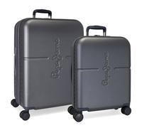Pepe Jeans Highlight - Set di valigie blu 55/70 cm rigida ABS chiusura TSA integrata 116L 7,54 kg 4 ruote doppie bagaglio a mano