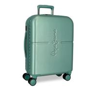 Pepe Jeans Highlight, valigia da cabina, bagagli, interno con due scomparti, realizzata in materiale ABS resistente e leggero, 4 ruote girevoli, chiusura TSA integrata porta USB integrata, Verde