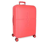 Pepe Jeans Highlight, valigia da cabina, bagagli, interno con due scomparti, realizzata in materiale ABS resistente e leggero, 4 ruote girevoli, chiusura TSA integrata porta USB integrata, rosso, 48 x